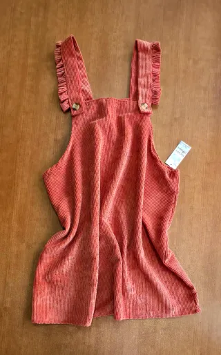 Vestido Peto Pana Naranja/Rojo