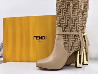 Stivali Fendi Zucca Tacco Oro