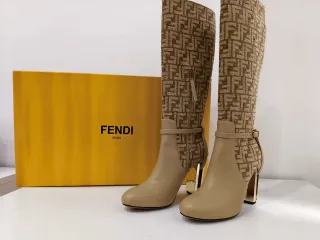 Stivali Fendi Zucca Tacco Oro