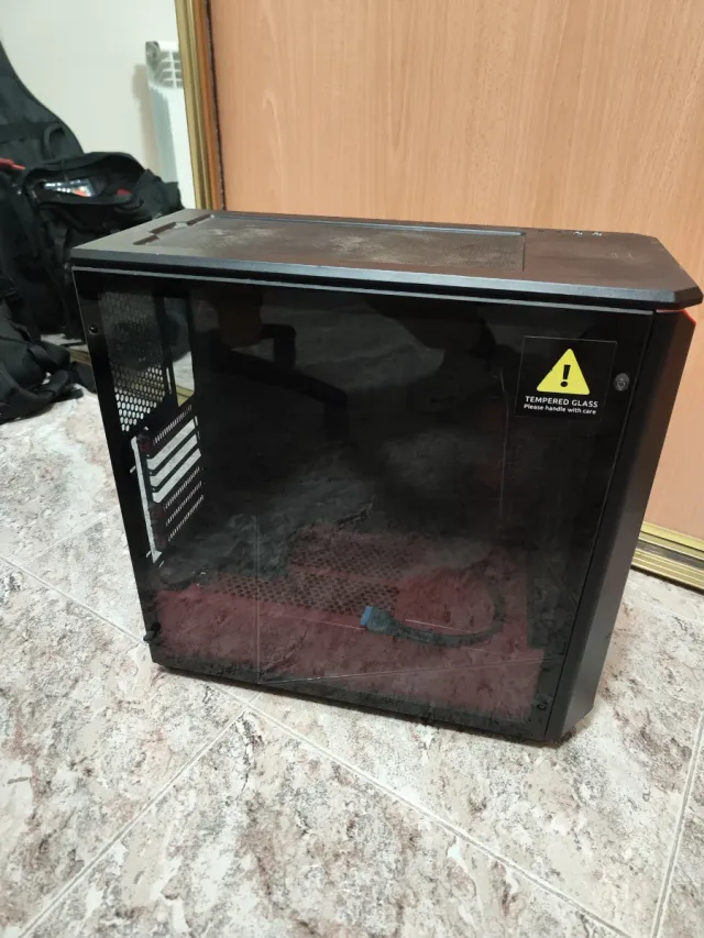 Caja PC ATX Negra/Roja Cristal Templado