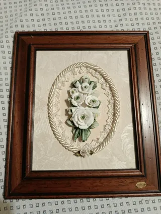 Quadro Stile Arte Povera Rose Ceramica