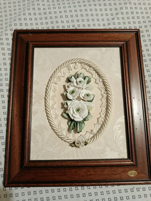 Quadro Stile Arte Povera Rose Ceramica