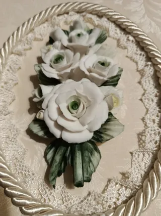 Quadro Stile Arte Povera Rose Ceramica