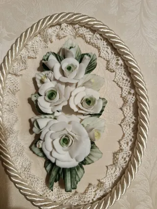 Quadro Stile Arte Povera Rose Ceramica