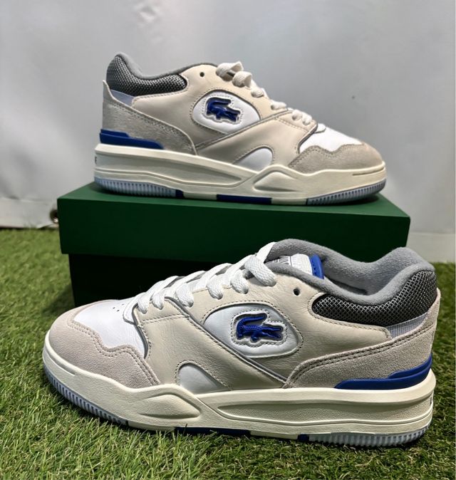 Zapatillas Lacoste Beige y Azul Retro