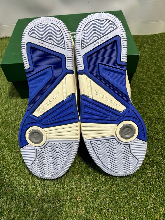 Zapatillas Lacoste Beige y Azul Retro