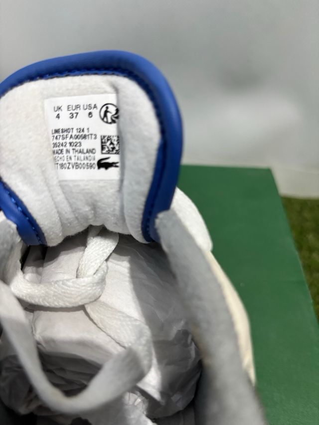 Zapatillas Lacoste Beige y Azul Retro