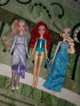 Lote 3 Muñecas Disney (Ariel, Elsa x2)