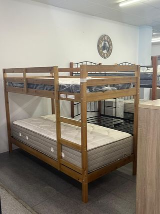 Litera de madera individual 90x190 nueva