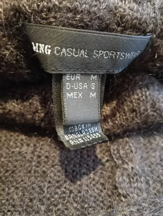 Jersey Mango Lana marrón, Cuello cisne.