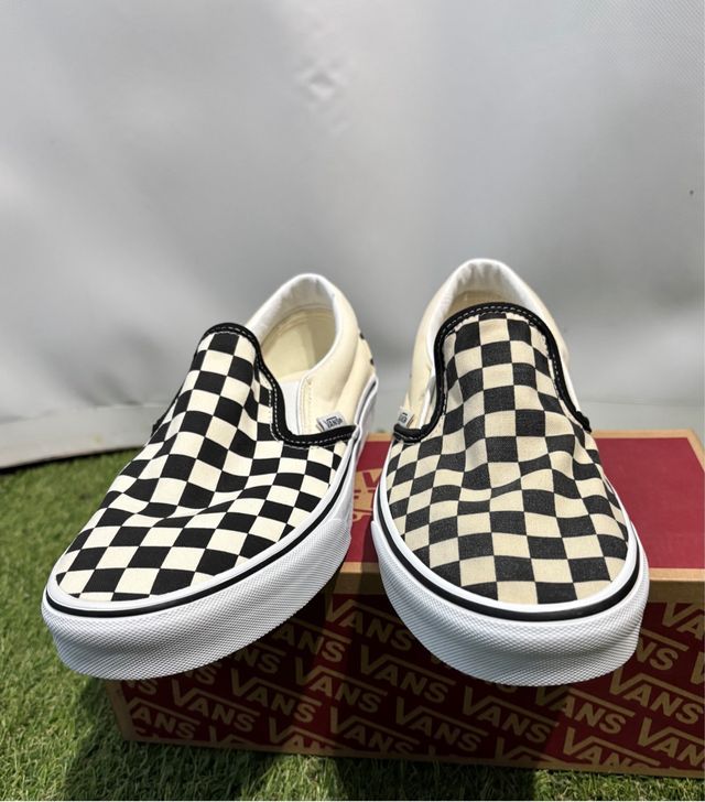Vans Slip-On Clásicas Ajedrez Beige/Negro