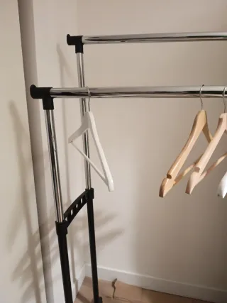 Burro Ropa JYSK 2 Barras negro/cromo