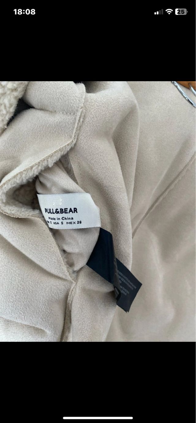 Abrigo reversible pelo beige Talla única