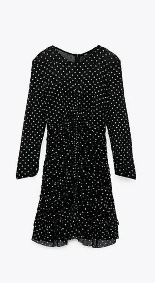 Vestido fiesta Zara lunares negro