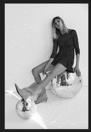 Vestido fiesta Zara lunares negro