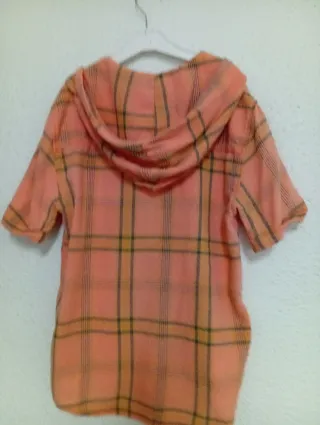 Camisa Zara cuadros salmón talla S