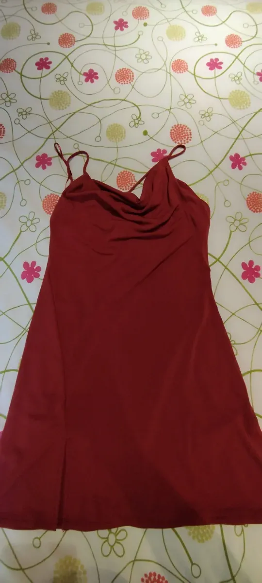 Vestido color teja con tirantes