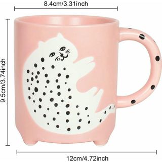 Taza de Cerámica Spotted Cat 320ML Rosa
