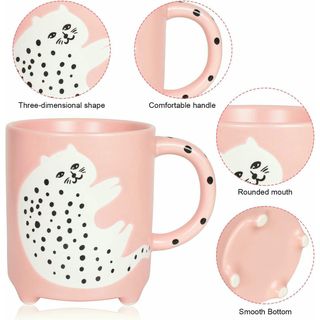 Taza de Cerámica Spotted Cat 320ML Rosa