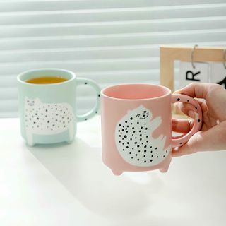 Taza de Cerámica Spotted Cat 320ML Rosa