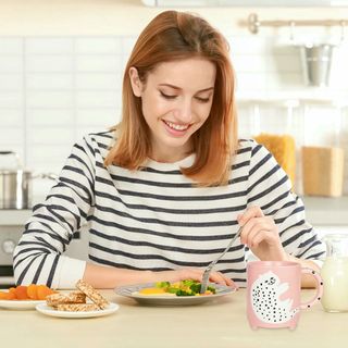 Taza de Cerámica Spotted Cat 320ML Rosa