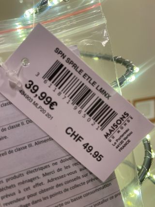 Decoración estrella espiral plata