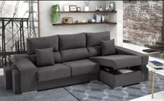 Sofá modular gris de tela