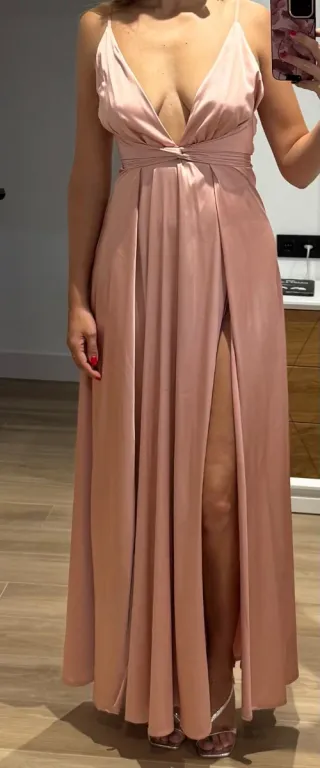 Vestido Norrghi largo fiesta rosa