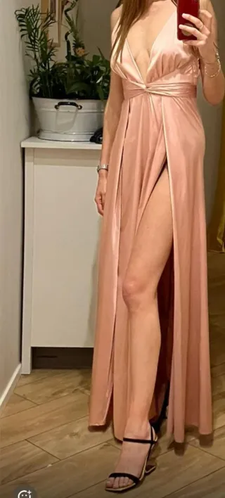 Vestido Norrghi largo fiesta rosa