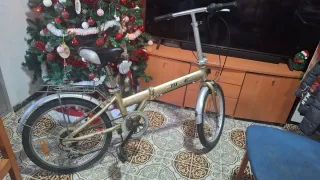 Bicicleta pieghevole dorata