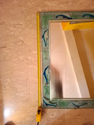 Specchio con delfini in vetro