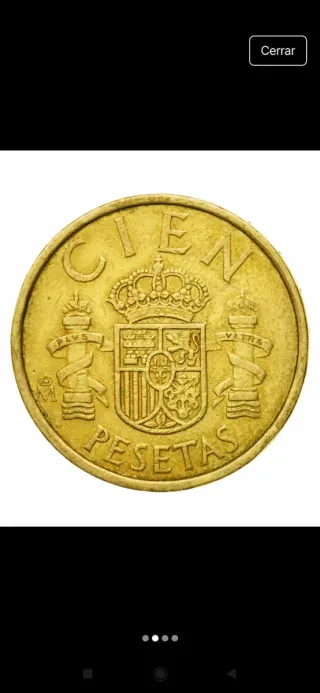 Moneda 100 pts Juan Carlos I 1985 (sin circular).