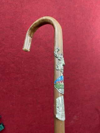 Bastón alpino antiguo de senderismo