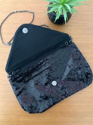 Bolso fiesta Sfera lentejuelas negro/plata