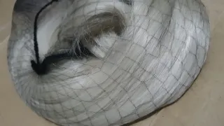 Peluca Larga Rizada 70cm Negra/Gris