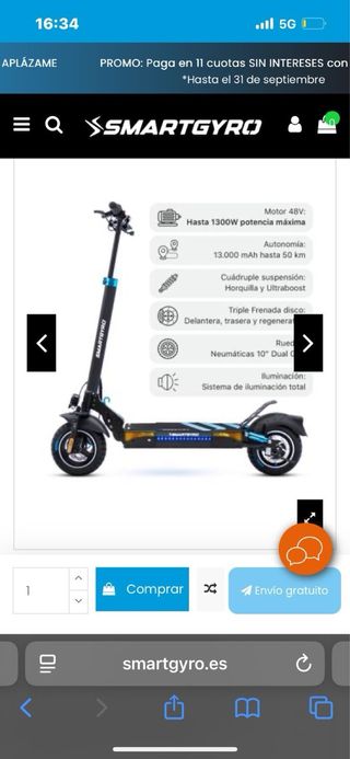Patinete Eléctrico Smartgyro Speedway