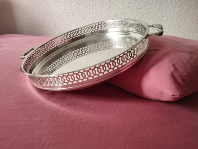 Bandeja Aperitivo Vintage Alpaca y Cristal