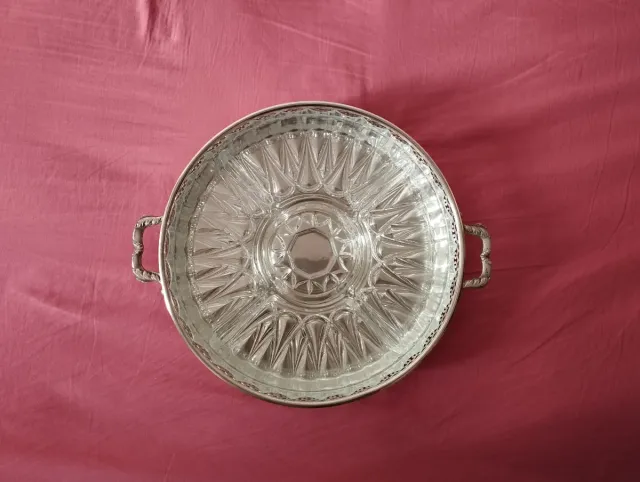 Bandeja Aperitivo Vintage Alpaca y Cristal