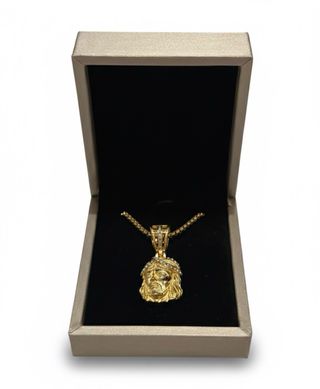 Collar Cristo Dorado con Circonitas