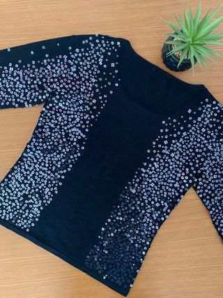 Jersey Escorpión mujer negro lentejuelas