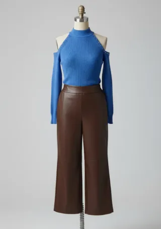 Pantalón de efecto piel con jersey S/M