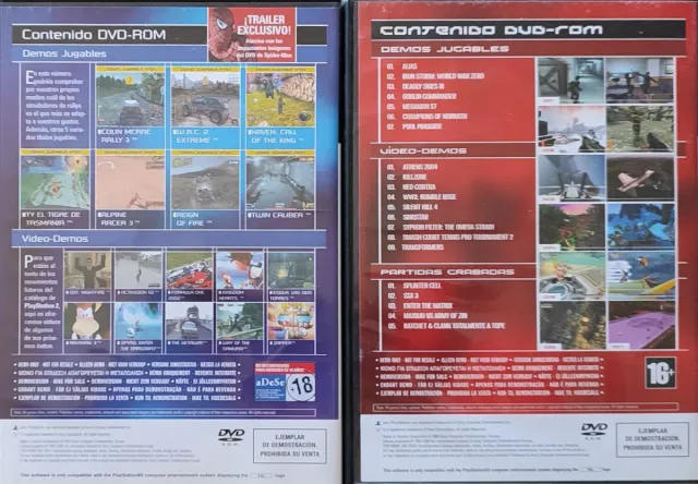 4 DVD DEMOS PlayStation 2: Demos Jugables