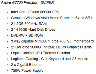 Scheda Madre Acer Predator G7700 Sniper 775