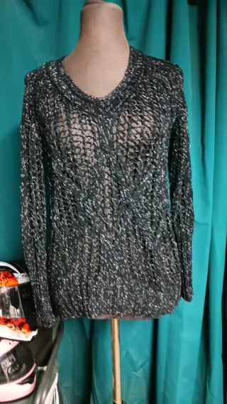 Jersey Malla Negro y Plateado