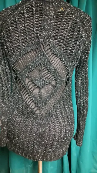 Jersey Malla Negro y Plateado