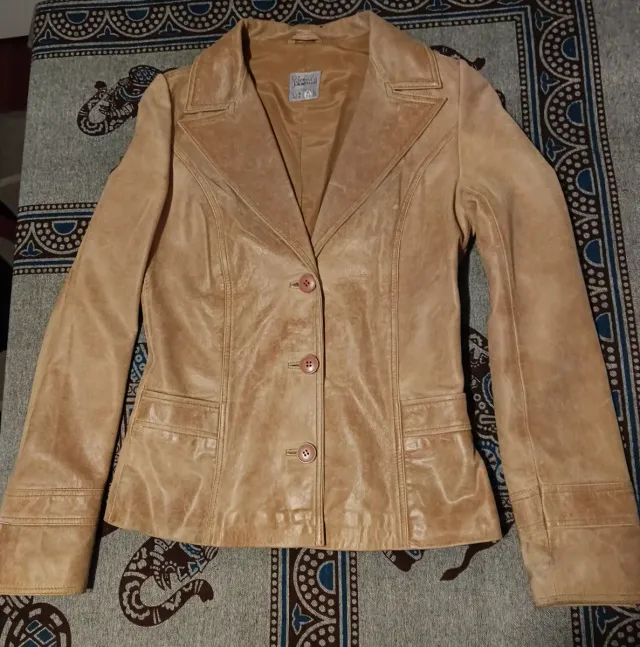 Chaqueta piel cabra beige Talla M