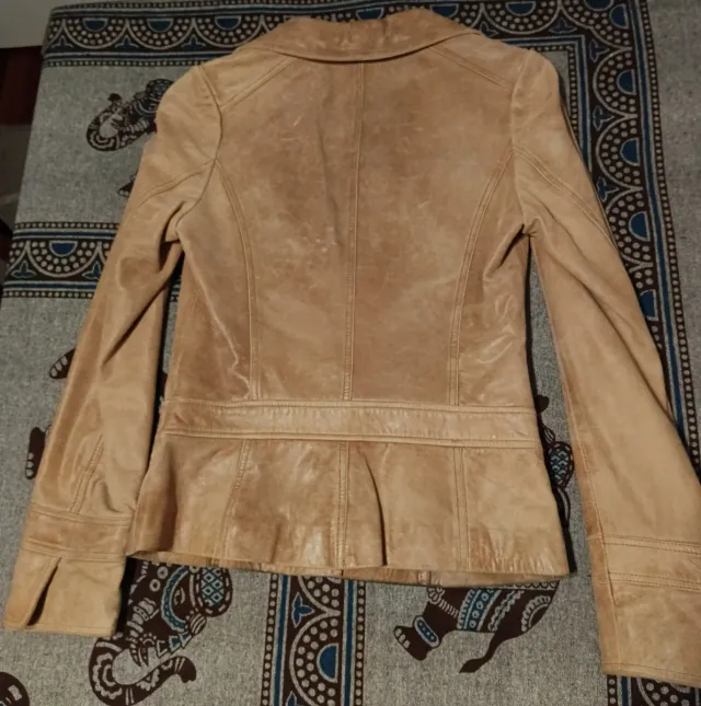 Chaqueta piel cabra beige Talla M