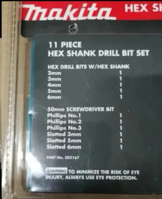 Set 11 Brocas Hexagonales Makita
