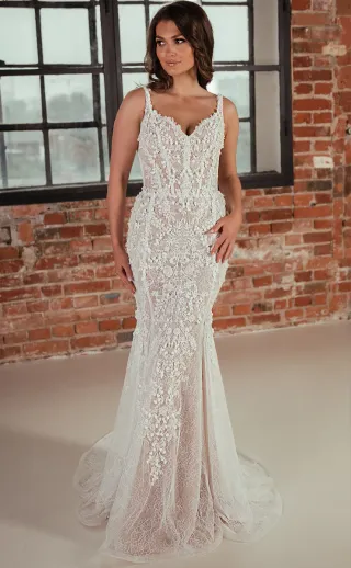 Vestido Novia Sirena Encaje Talla 38