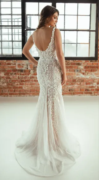 Vestido Novia Sirena Encaje Talla 38